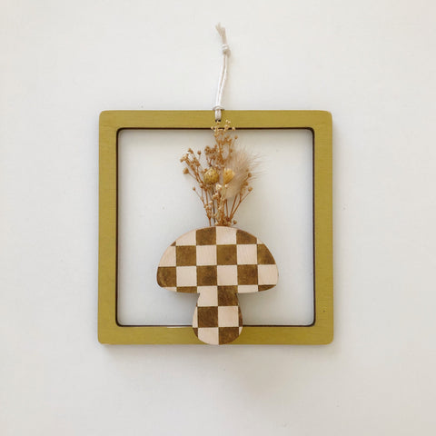 Checkered Framed Square Mushroom