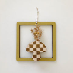 Checkered Framed Tall Mushroom