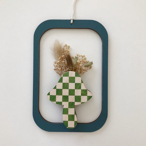 Checkered Framed Tall Mushroom