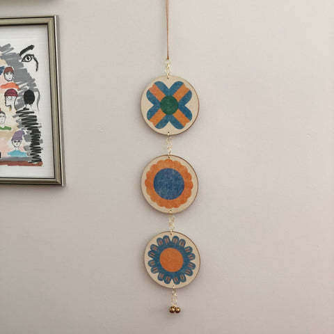 Happy Hanging Modern Mobile - Blooms (Blue, Orange, Green)