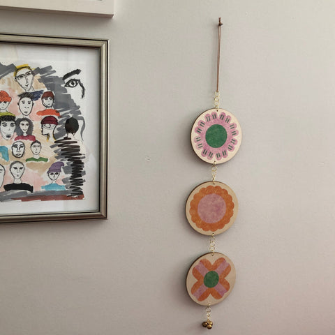 Happy Hanging Modern Mobile - Blooms (Purple, Orange, Green)