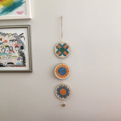 Happy Hanging Modern Mobile - Blooms (Blue, Orange, Green)
