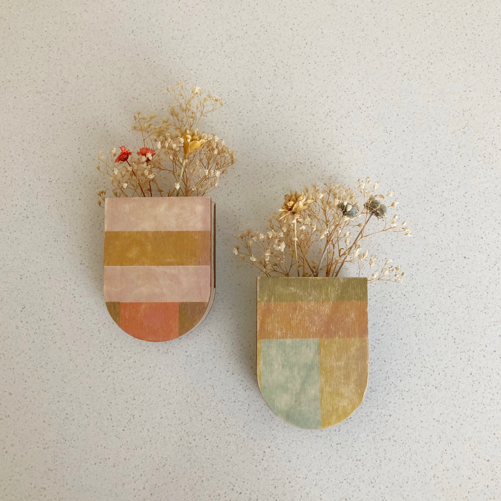 Mini Magnetic Planter Pot - Modern Quilt