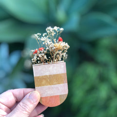 Mini Magnetic Planter Pot - Modern Quilt