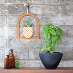 Framed Arch Scallop Petals Wall Vase