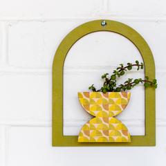 Framed Arch Double Dome Geometric Wall Vase