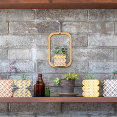 Framed Scallop Geometric Wall Vase