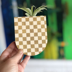 Checkered Pocket Wall Planter Vase