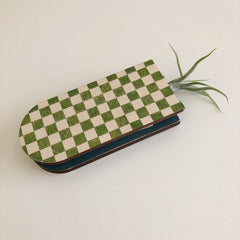 Checkered Skinny Pocket Wall Planter Vase