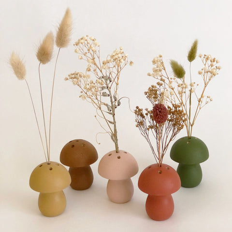 Mini Mushroom Vase - Painted Base