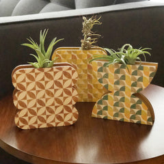 Double Dome Geometric Wall + Tabletop Vase Planter