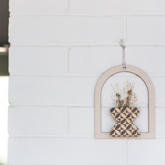 Framed Arch Double Dome Petals Wall Vase