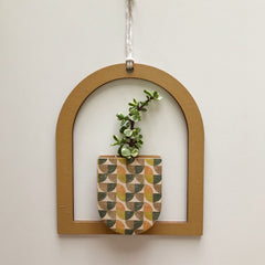 Framed Arch Pocket Geometric Wall Vase